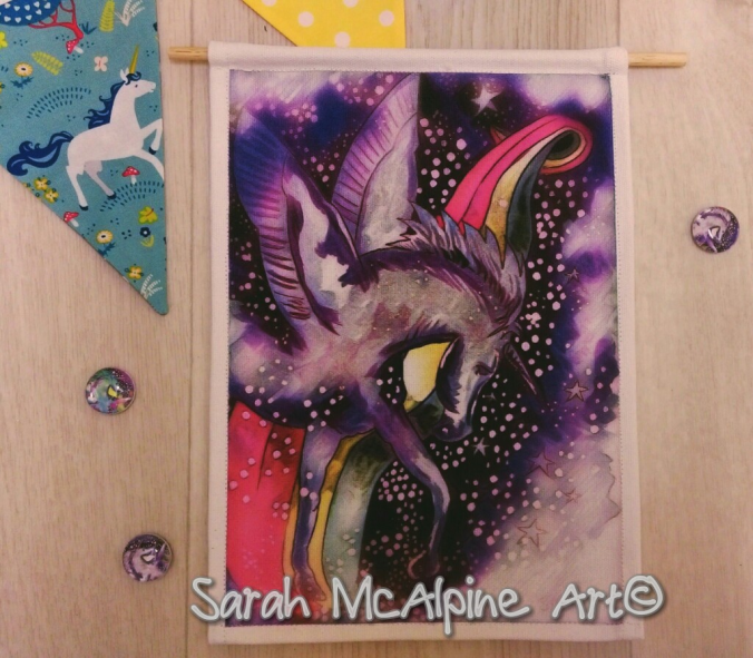 unicorn banner purple new